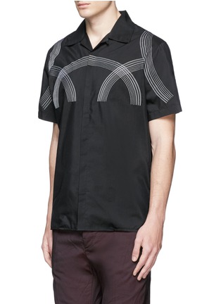 Front View - Click To Enlarge - LANVIN - Curve embroidery cotton-silk shirt