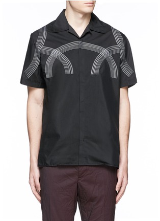 Main View - Click To Enlarge - LANVIN - Curve embroidery cotton-silk shirt