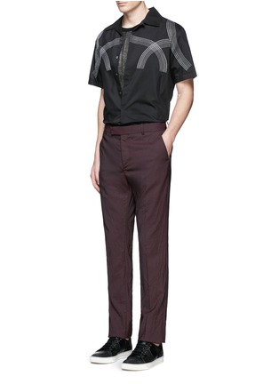 Figure View - Click To Enlarge - LANVIN - Curve embroidery cotton-silk shirt