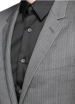 Detail View - Click To Enlarge - LANVIN - Woven stripe wool-cashmere blazer