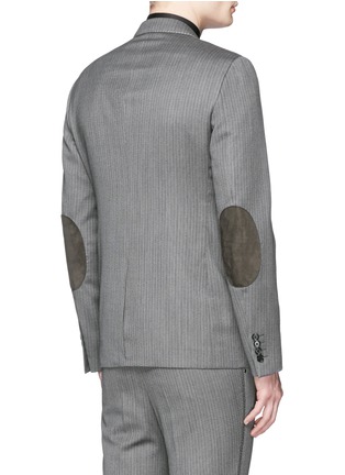 Back View - Click To Enlarge - LANVIN - Woven stripe wool-cashmere blazer