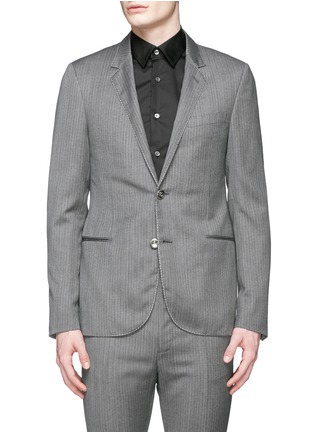 Main View - Click To Enlarge - LANVIN - Woven stripe wool-cashmere blazer