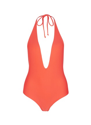 Main View - Click To Enlarge - MIKOH - 'Hinano' low cut scoop back halter swimsuit