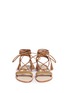 Front View - Click To Enlarge - PEDDER RED - 'Felicity' nubuck leather lace-up sandals