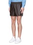 Front View - Click To Enlarge - ACNE STUDIOS - 'Phillip' coated fabric shorts