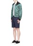 Figure View - Click To Enlarge - ACNE STUDIOS - 'Moto' cropped satin bomber jacket