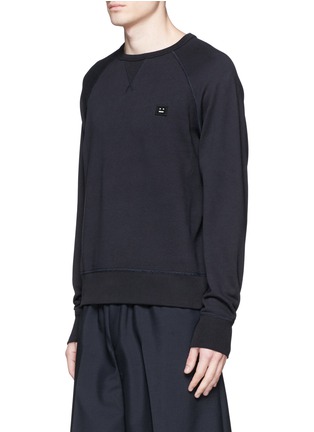 Front View - Click To Enlarge - ACNE STUDIOS - 'COLLEGE FACE' COTTON FRENCH TERRY SWEATSHIRT
