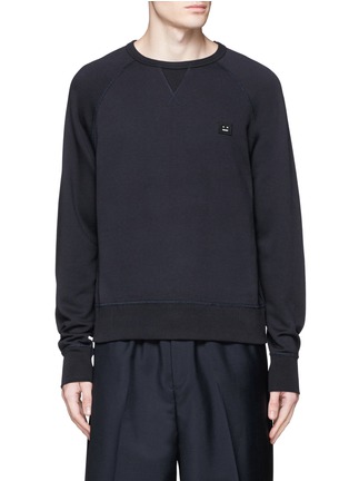 Main View - Click To Enlarge - ACNE STUDIOS - 'COLLEGE FACE' COTTON FRENCH TERRY SWEATSHIRT