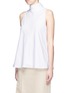 Front View - Click To Enlarge - THE ROW - 'Luna' tie neck cotton poplin sleeveless top