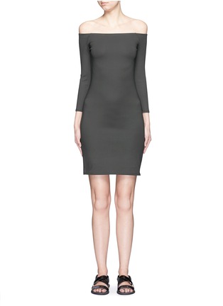 Main View - Click To Enlarge - THE ROW - 'Shess' scuba jersey off-shoulder dress