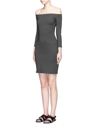 Figure View - Click To Enlarge - THE ROW - 'Shess' scuba jersey off-shoulder dress