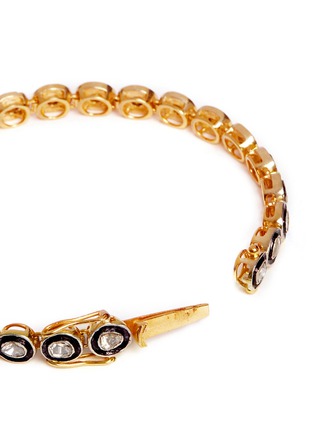 Detail View - Click To Enlarge - AISHWARYA - Mounted diamond gold alloy tennis bracelet