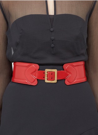 Figure View - Click To Enlarge - ALEXANDER MCQUEEN - Gold-tone buckle leather belt