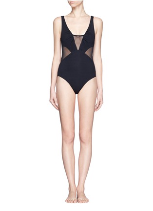 Main View - Click To Enlarge - JETS - Aspire mesh panel one-piece swimsuit