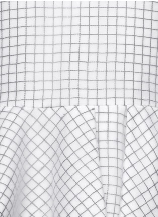 Detail View - Click To Enlarge - MO&CO. EDITION 10 - Organza check embroidery peplum top