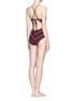 Front View - Click To Enlarge - JETS - Rhythm zigzag embroidered one-piece swimsuit