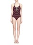 Main View - Click To Enlarge - JETS - Rhythm zigzag embroidered one-piece swimsuit