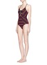 Figure View - Click To Enlarge - JETS - Rhythm zigzag embroidered one-piece swimsuit