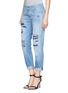 Front View - Click To Enlarge - CURRENT/ELLIOTT - 'The Fling Omaha' jeans in patch repair