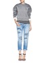 Figure View - Click To Enlarge - CURRENT/ELLIOTT - 'The Fling Omaha' jeans in patch repair