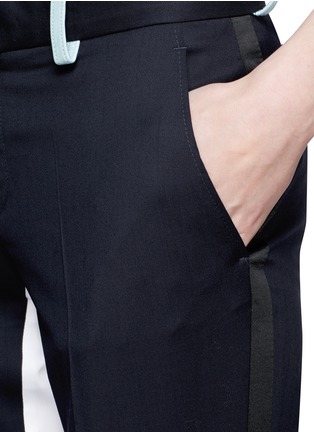 Detail View - Click To Enlarge - EACH X OTHER - Contrast trim wool tuxedo pants