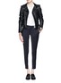 Detail View - Click To Enlarge - EACH X OTHER - Contrast trim wool tuxedo pants