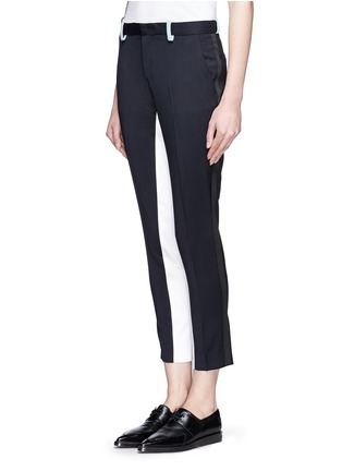 Front View - Click To Enlarge - EACH X OTHER - Contrast trim wool tuxedo pants