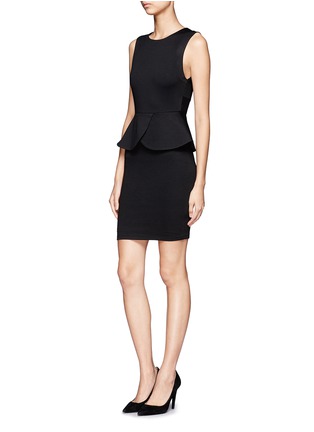 Front View - Click To Enlarge - ALICE & OLIVIA - Drudry mesh panel peplum dress