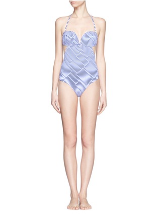Main View - Click To Enlarge - JETS - Resonate stripe one-piece swimsuit