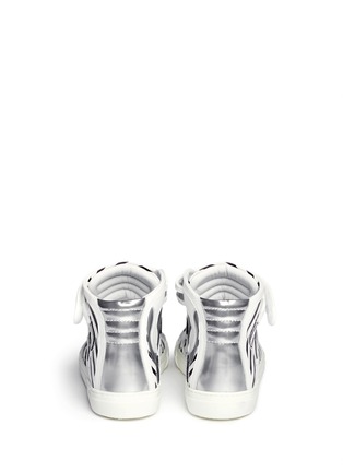 Back View - Click To Enlarge - PIERRE HARDY - Lavarama stripe metallic patchwork sneakers