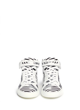 Figure View - Click To Enlarge - PIERRE HARDY - Lavarama stripe metallic patchwork sneakers