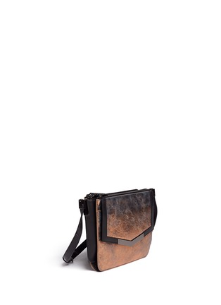 Front View - Click To Enlarge - TIME'S ARROW - Mini Trilogy foil print leather bag 