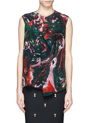 Main View - Click To Enlarge - MSGM - Abstract swirl silk top