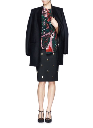 Figure View - Click To Enlarge - MSGM - Abstract swirl silk top