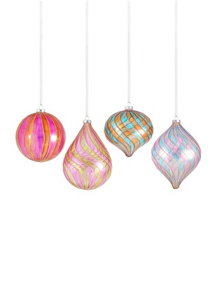 Main View - Click To Enlarge - KURT S ADLER - Assorted Colourful Drop Christmas Ornament Set