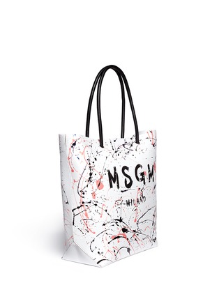 Front View - Click To Enlarge - MSGM - Splatter paint leather tote