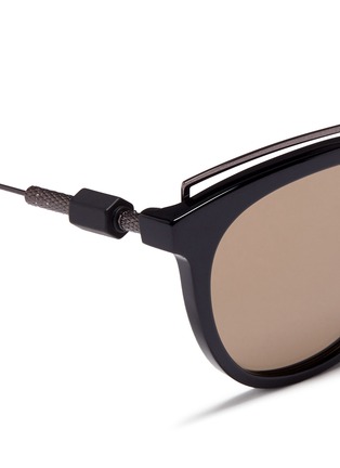 Detail View - Click To Enlarge - HAZE COLLECTION - Zeal' wire top bar acetate sunglasses