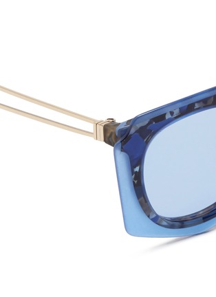 Detail View - Click To Enlarge - HAZE COLLECTION - Cast' mounted angular tortoiseshell metal sunglasses