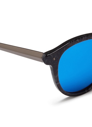Detail View - Click To Enlarge - HAZE COLLECTION - Edge' marble effect mirror sunglasses