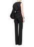 Back View - Click To Enlarge - MONSE - Asymmetric balloon sleeve sash twill top