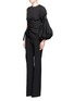Front View - Click To Enlarge - MONSE - Asymmetric balloon sleeve sash twill top