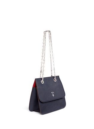 Figure View - Click To Enlarge - MARK CROSS - 'Francis Chain Flap' pebbled leather shoulder bag
