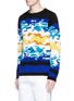 Front View - Click To Enlarge - 73119 - Beach jacquard cotton sweater