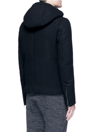 Back View - Click To Enlarge - ATTACHMENT - Asymmetric zip down padded wool- cashmere coat