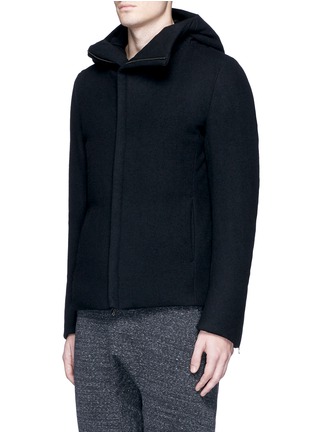 Front View - Click To Enlarge - ATTACHMENT - Asymmetric zip down padded wool- cashmere coat