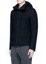 Front View - Click To Enlarge - ATTACHMENT - Asymmetric zip down padded wool- cashmere coat