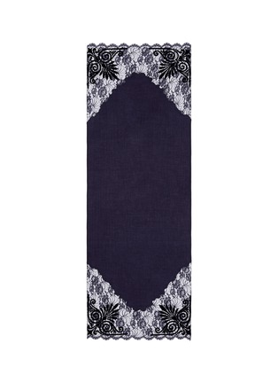 Main View - Click To Enlarge - JANAVI - Velvet floral lace trim cashmere scarf