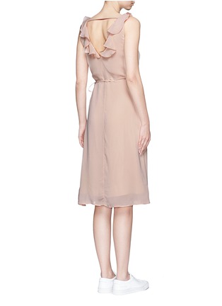 Back View - Click To Enlarge - TOPSHOP - Ruffle wrap front crepe dress