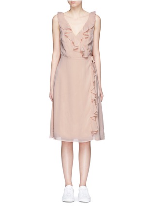 Main View - Click To Enlarge - TOPSHOP - Ruffle wrap front crepe dress