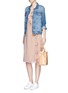Figure View - Click To Enlarge - TOPSHOP - Ruffle wrap front crepe dress